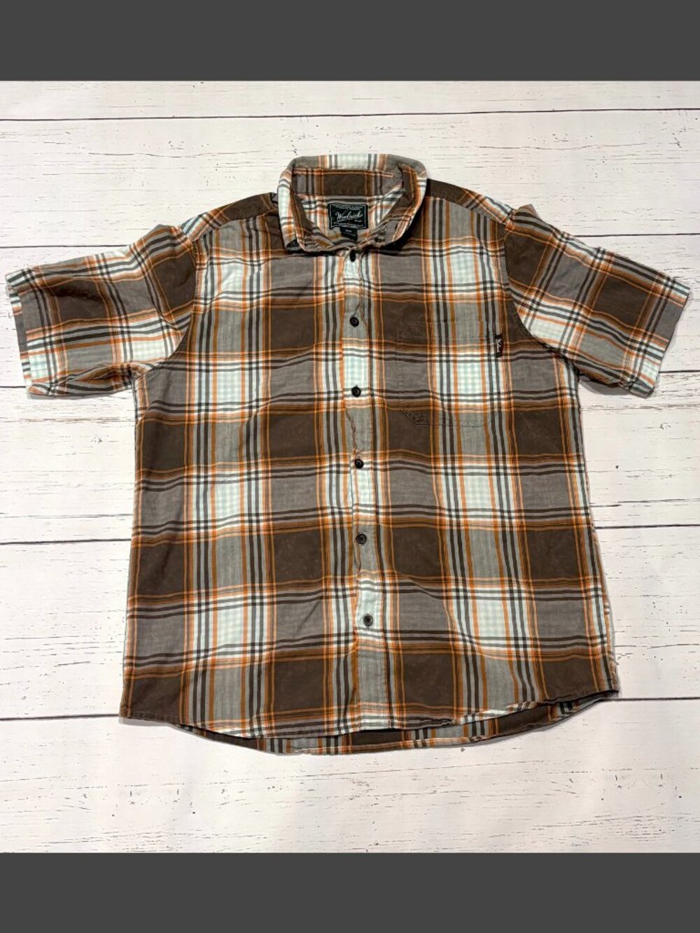 Woolrich Mens Brown Button Up - Size Large